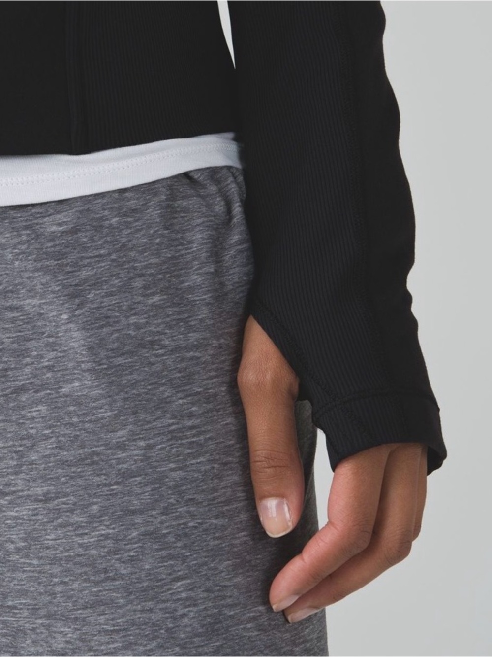 lululemon athletica Black Asymmetrical Zip Jacket Thumbhole Cuffs - Picture 3 of 12